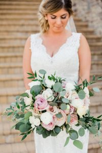 blush rose and eucalyptus bouquet