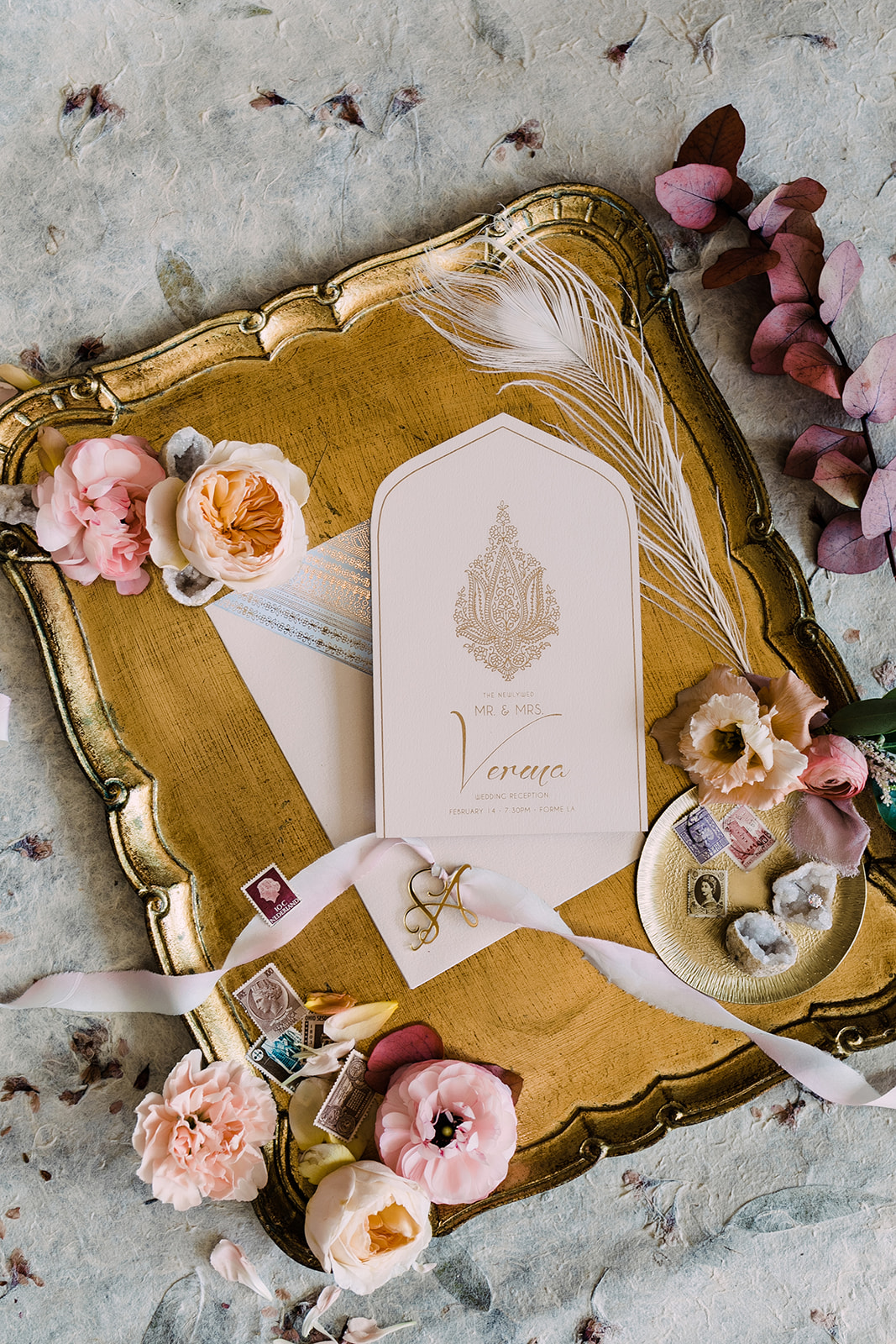 mauve rose flower centerpiece