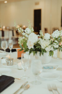 white rose centerpiece