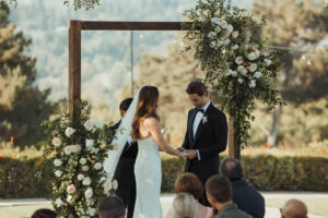 ivory garden rose wedding arbor