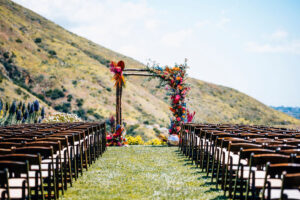 colorful wedding arch _malibu wedding