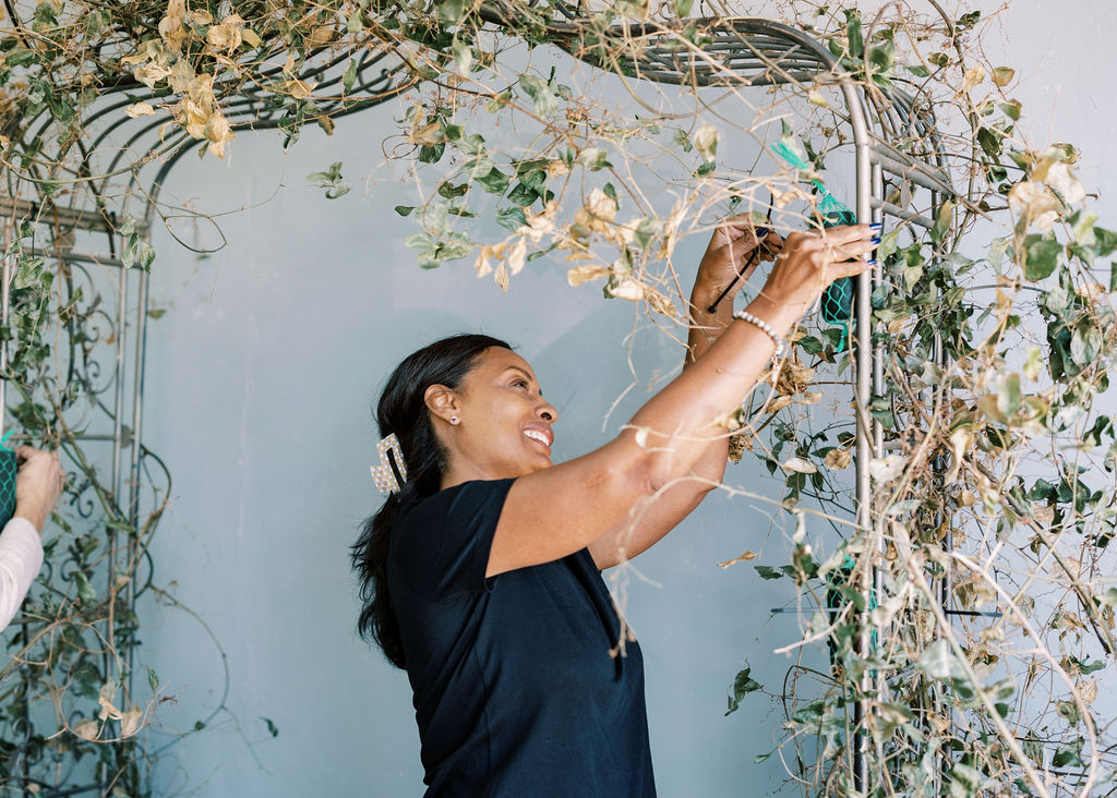 Malibu boho elopement florals planning by meadows events . photos amand meister photography